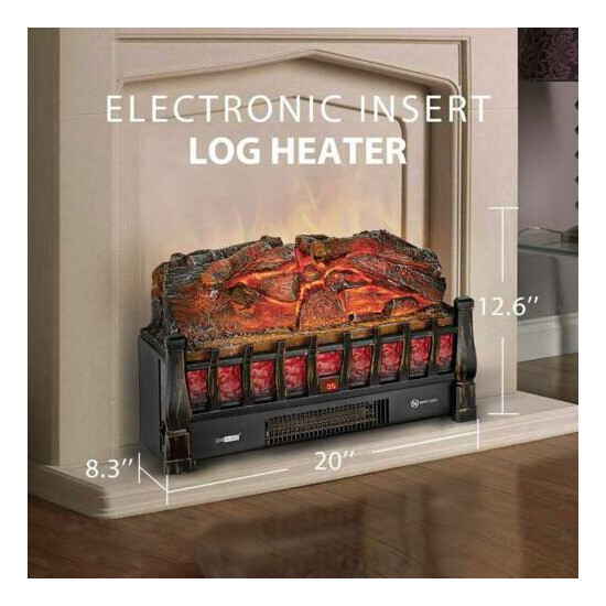 1500W Electric Fireplace Insert Logs Heater Quartz Realistic Flame w/ Remote image {4}
