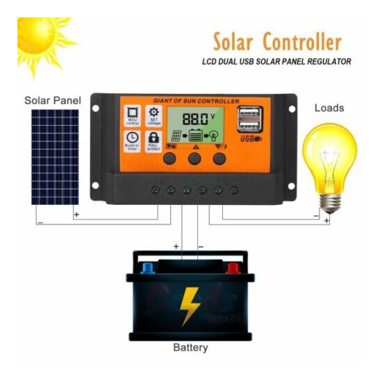 Auto Focus Tracking 100A Solar Panel Regulator Charge Controller 12/24V PWM+MPPT image {3}