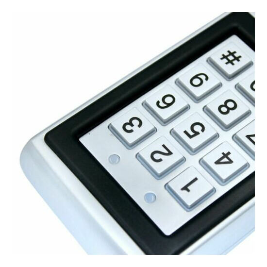 Door Access Control Metal EM 125KHz Card Reader Luminous Keypad Fobs 1000 Users image {4}