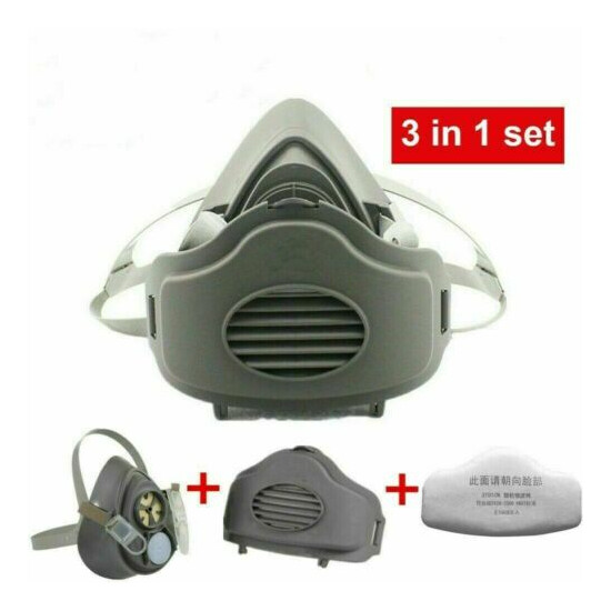 Safety Half Face Gas Mask Respirator Protect Painting Spray Facepiece + Filters image {13}