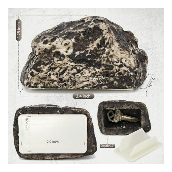 2Pc Hide-a-Spare-Key Fake Rock - Looks & Feels like Real Stone - Safe for Outdoo image {2}