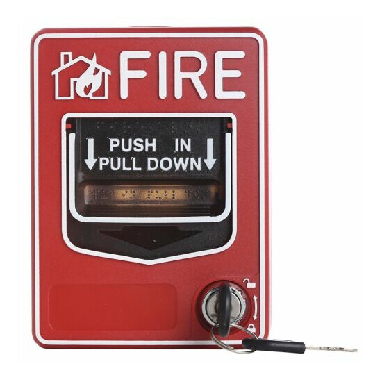 Manual Call Point Fire Reset Push In Pull Down Emergency Alarm Station Key Lock image {2}