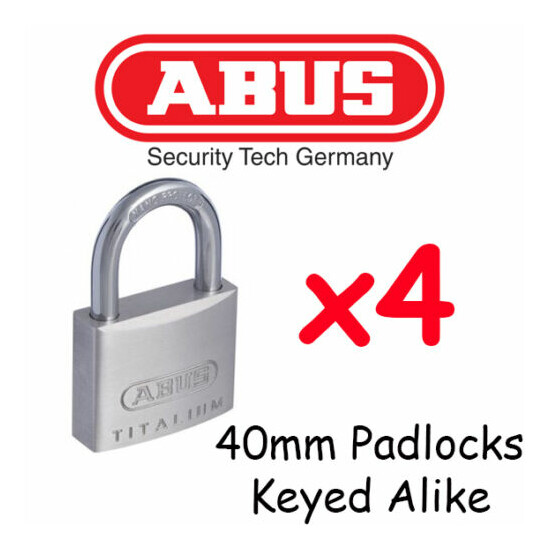  Padlocks ABUS 40mm Padlocks x4 BULK LOT High quality Keyed Alike image {1}
