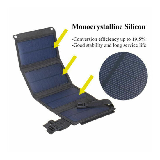 Foldable 100W Solar Panel Kit Power Bank Outdoor Camping Hiking Phone Charger US image {4}