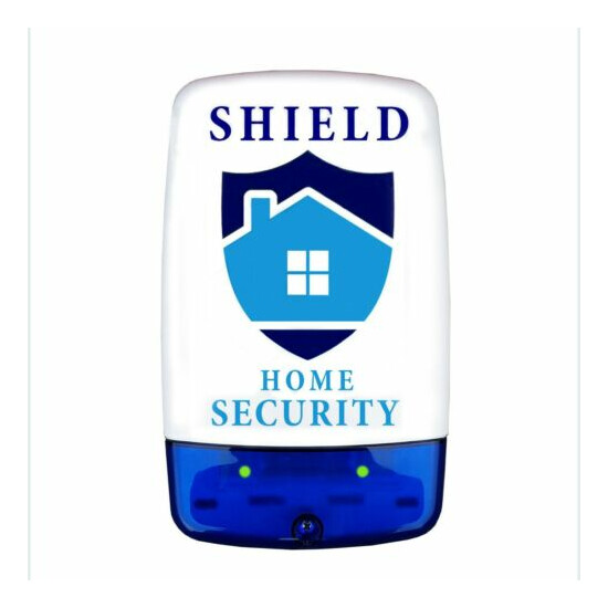 Dummy / Decoy Alarm Bell Box, Dual flashing LED's & printed security logo (S) image {1}