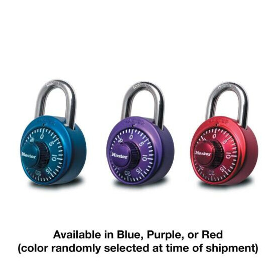 Master Lock Anodized Combination Lock; 3 Assorted Colors (1530DCM) - 3-Pack image {1}
