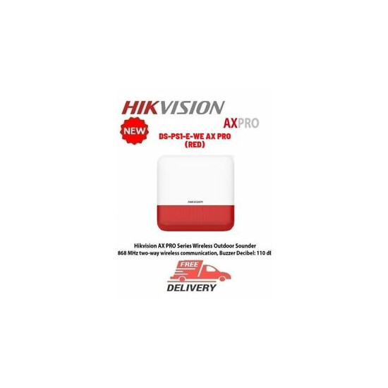 Hikvision DS-PS1-E-WE Wireless sounder 868 MHz two-way AX PRO RED NEW! image {1}
