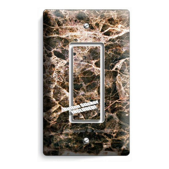 ITALIAN BROWN MARBLE LOOK LIGHT SWITCH OUTLET WALL PLATE ROOM HOME KITCHEN DECOR image {3}