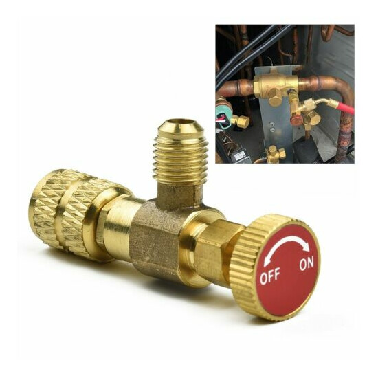 R22 R410A Refrigeration Charging Valve Adapter 1/4" SAE Male To 5/16" SAE Famale image {3}