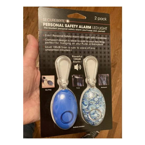 Securebrite Personal Safety Alarm LED Light 2 pack 2pk Gray and Leopard 100DB image {1}
