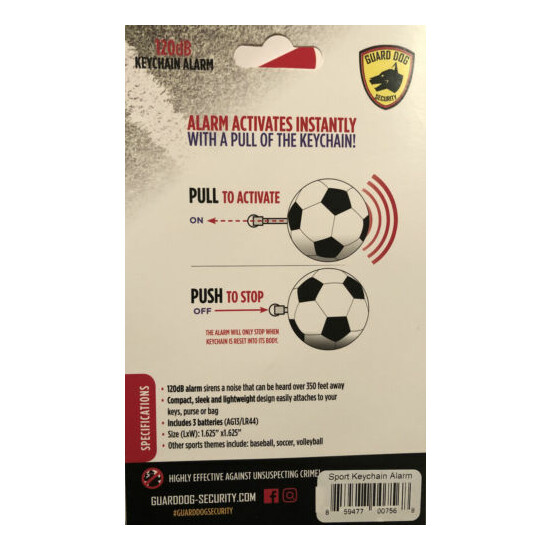 Sport Keychain Alarm Soccer Ball Safety Alarm image {4}