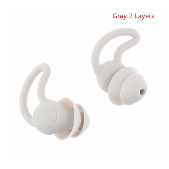 Silicone Ear Plugs Anti Noise Reduction Hearing Protection Earplugs Insulat l-dm image {13}