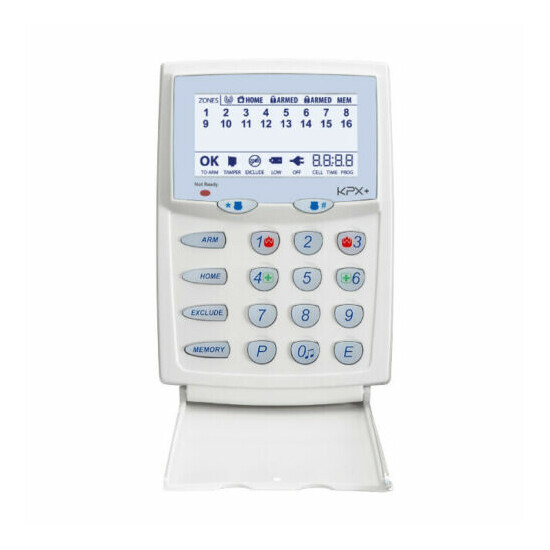 Ness 106-310 KPX Plus LCD Keypad w/ Cell Signal Status Icon Adjustable White image {2}