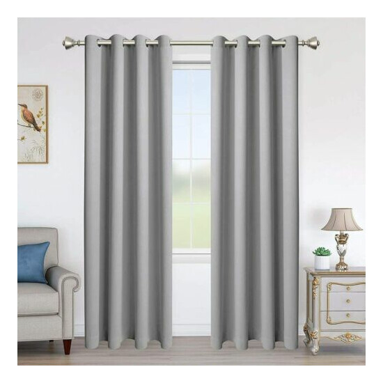 Lordtex Extra Wide Thermal Insulated Blackout Curtain Panel 100" x 84" in GRAY image {1}
