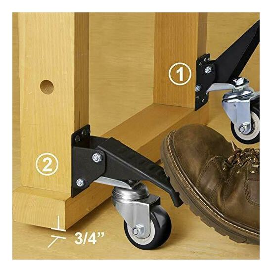 Workbench Casters Heavy Duty Retractable Casters600 Lbs Capacity Set Of 4 Stepd image {3}