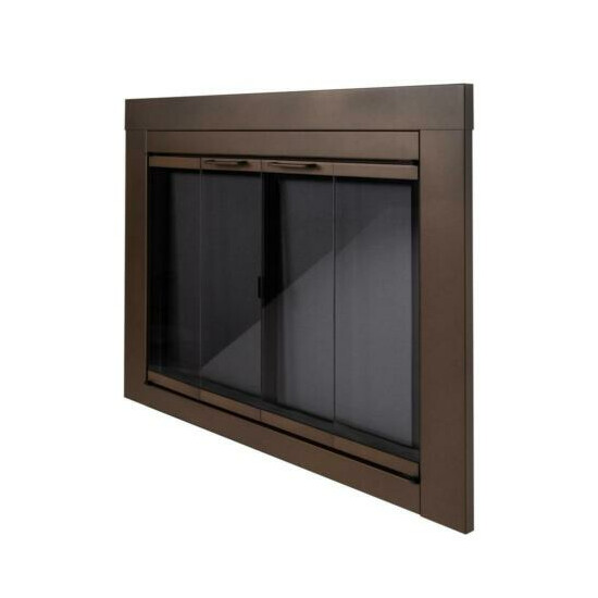Pleasant Hearth Fireplace Door Abberly Large Tinted Glasses Damper Bifold Bronze image {4}