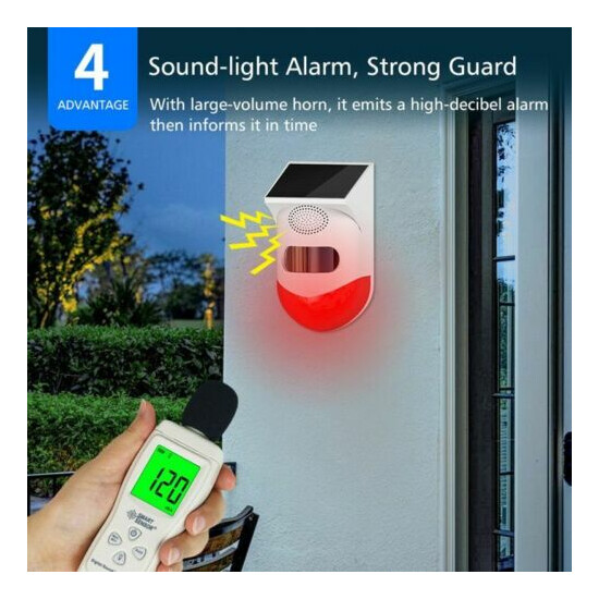 Wireless Solar Strobe Siren 5V Waterproof Motion Burglar WiFi GSM Alarm System image {3}