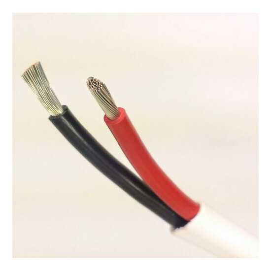 16/2 AWG Gauge Marine Grade Wire, Boat Cable, Tinned Copper, Flat Black/Red image {1}