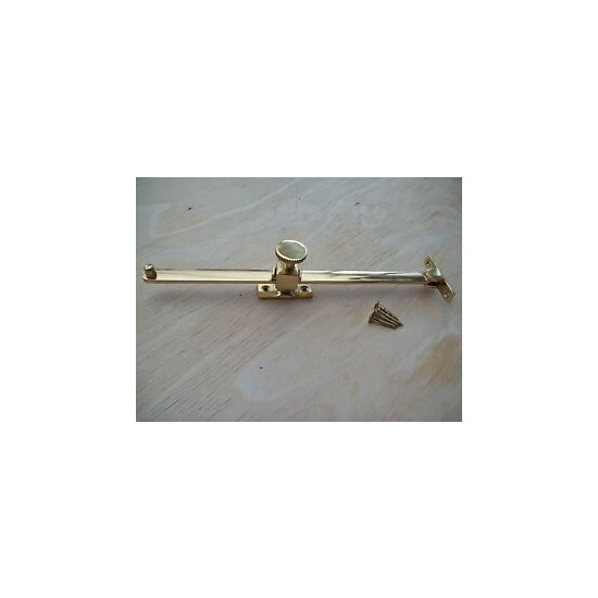 Polished Brass Sliding Screw Down Lock Window Casement Stay 250mm/10" image {1}