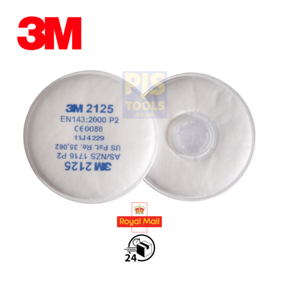 1, 5 or 10 x 3m 2125 2000 series pairs P2 Particulate Filters for 3m 6000 & 7500 image {1}