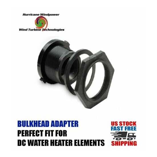 DC Water Heater Element 12 Volt 250 Watt w/Bulkhead Adapter Solar Water Heating image {2}