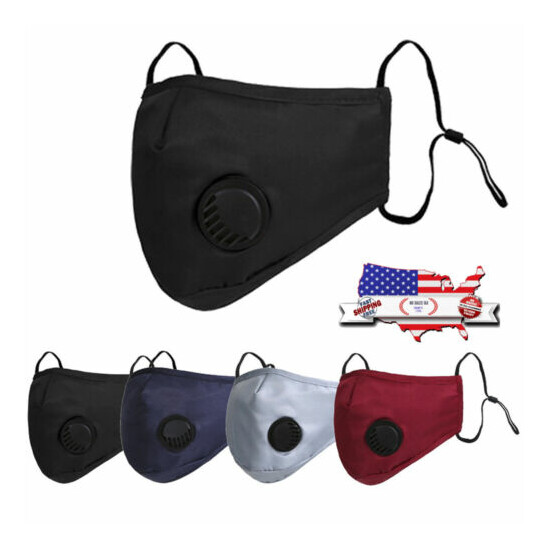 Reusable Washable Face Mask with Breath Port + 2 PM2.5 Carbon Filters 5 Layers image {1}