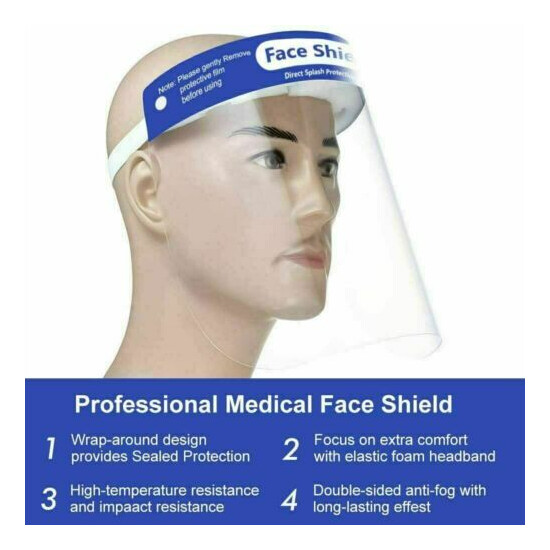 5 Safety Full Face Shield Reusable Protection Cover Face Eye Helmet image {2}