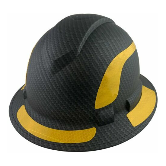 Pyramex Ridgeline Full Brim Hard Hat Matte Black with Yellow Reflective Decals Thumb {7}