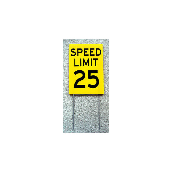 SPEED LIMIT 25 Sign with Stake 8"x12" Plastic Coroplast Neighborhood Safety image {1}