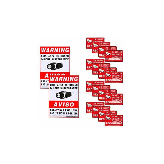 16 Home CCTV Surveillance Security Camera Video Sticker Warning Decal Signs bsq image {1}
