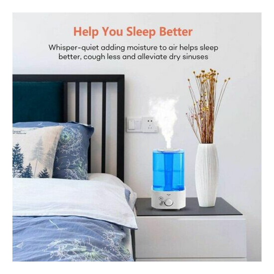 Bedroom Cold Mist Humidifier 2 Liter Small Air Diffuser Fog Maker Aromatherapy  image {4}