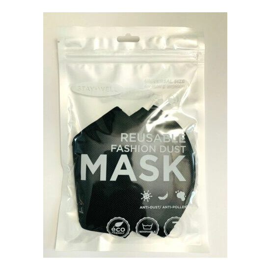 3 Face Masks Black Fashion Masks Washable Reusable Unisex Mask US Seller image {4}