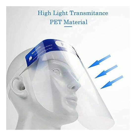 Safety Full Face Shield Clear Guard Protector Mask Anti-Fog + Elastic Head Band image {6}