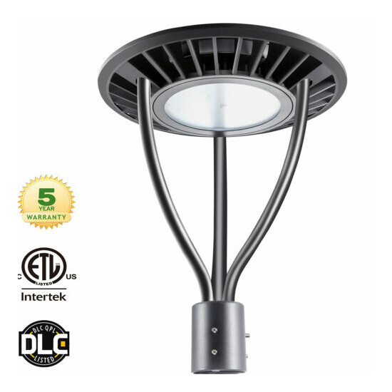 LED Circular Post Top Pole Lights for Garden Pathway Courtyard, 5000K 100-277VAC image {1}