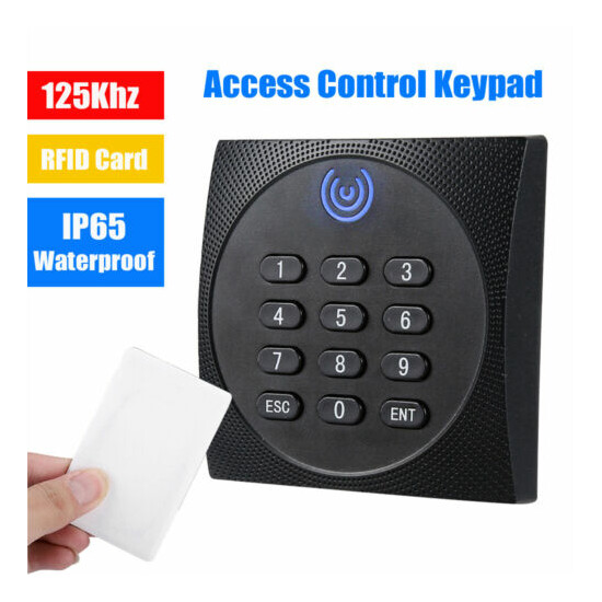 125KHz RFID ID Card Reader Password Keypad Waterproof Door Access Control System image {1}