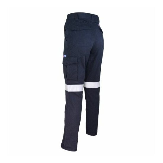 DNC Ladies Inherent FR PPE2 Midweight Navy Cargo Taped Pants ATPV8+ FR Loxy Tape image {2}