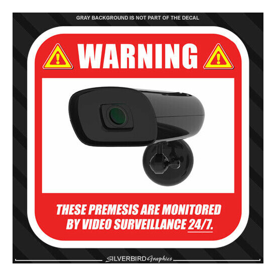 Security Camera Surveillance Stickers CCTV 3.5in Video Warning Decal Notice image {1}