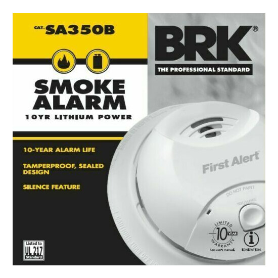 BRK SA350B~ LITHIUM POWER CELL SMOKE ALARM, TAMPER PROOF 10-YEAR SEALED image {1}
