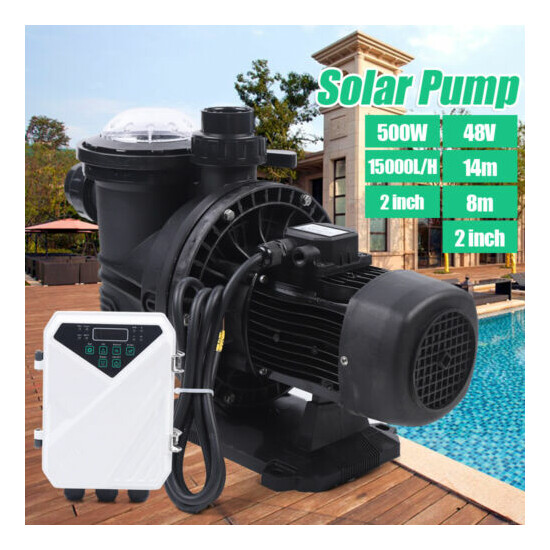 500W 48V Solar Clean Water Swimming Pool Pump DC Motor w/ MPPT Controller USA image {1}