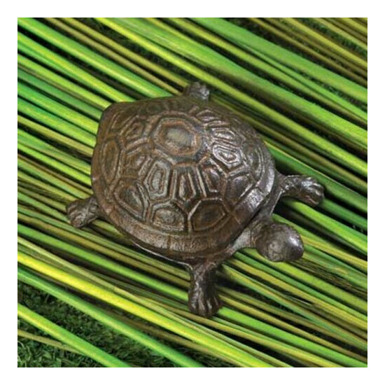 small 4" iron TURTLE emergency Key keeper hider outdoor security Garden Statue image {1}
