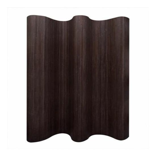 Room Divider Rollup Bamboo Dark Brown 98.4" Space Partition Screen USA image {1}