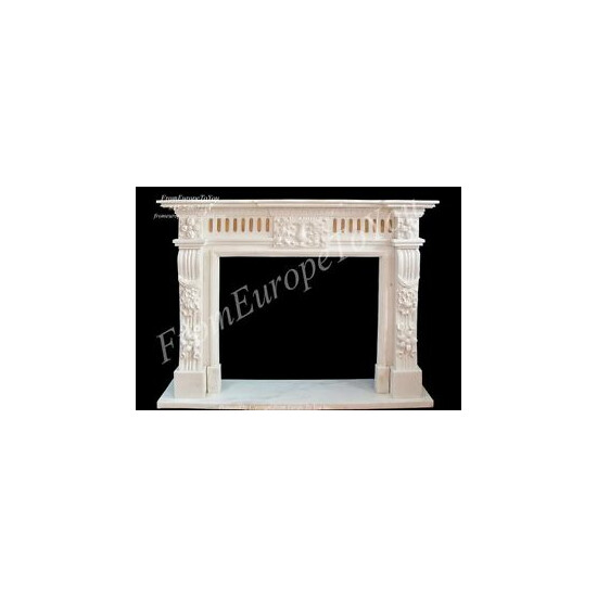 BEAUTIFUL HAND CARVED MARBLE FIREPLACE MANTEL TLE14 image {1}