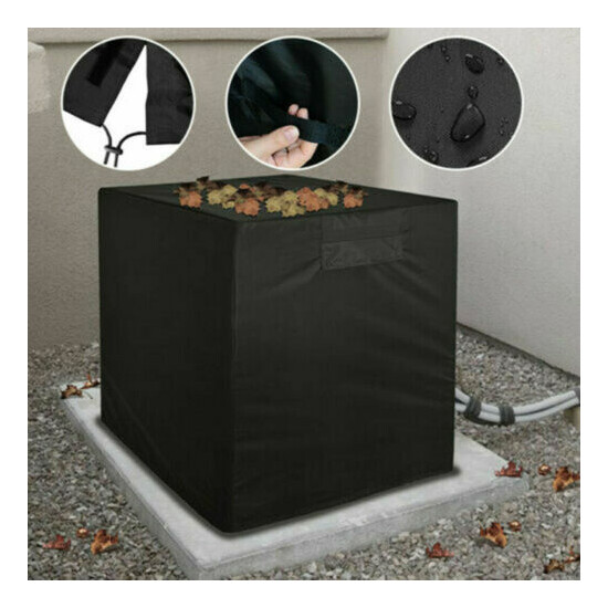 Square Air Conditioner Cover For Outside Units Outdoor Protection Dust Net Cover image {1}