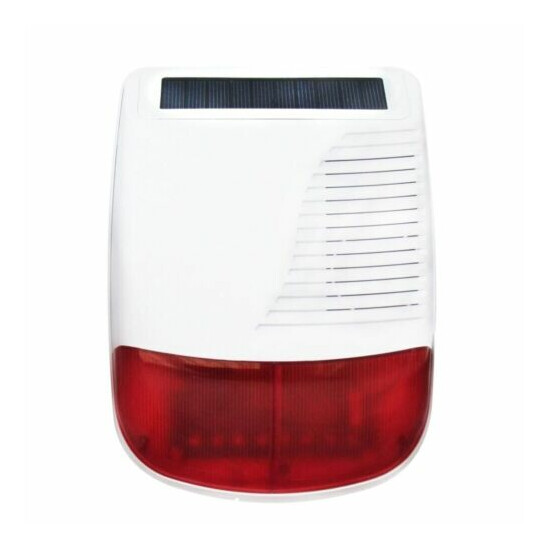Solar Alarm Siren Outdoor Waterproof 433MHz WiFi GSM Alarm System Sound Flash image {2}