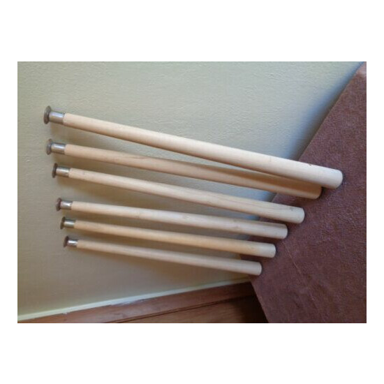 set of 6 tapered wood table furniture legs 21-1/2" long unfinished *read H8 image {4}