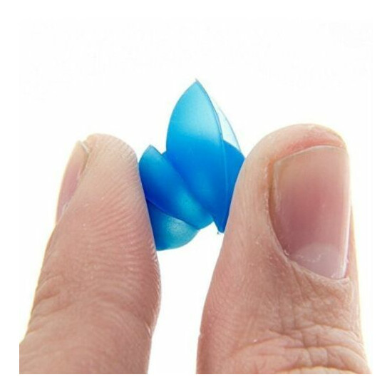1 pair Silicone Ear Plugs in Case Tube Hearing Protection Black Silver Blue image {2}