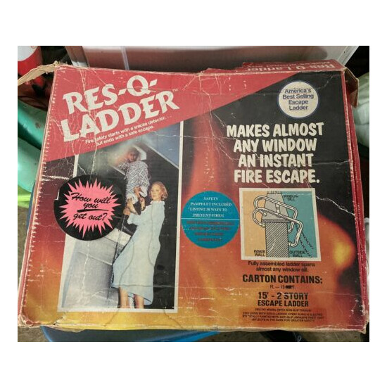 Ladder Window Fire Escape Vintage image {1}