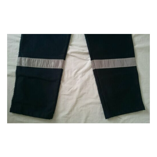 Heavy duty workwear moleskin pants reflective/hi vis tape image {2}