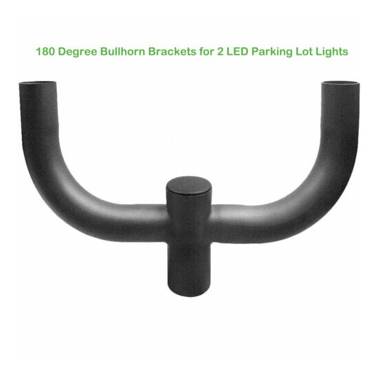 Double Bullhorn Bracket 180 Degree Mounting Bracket for 2 LED Shoebox Lights image {1}