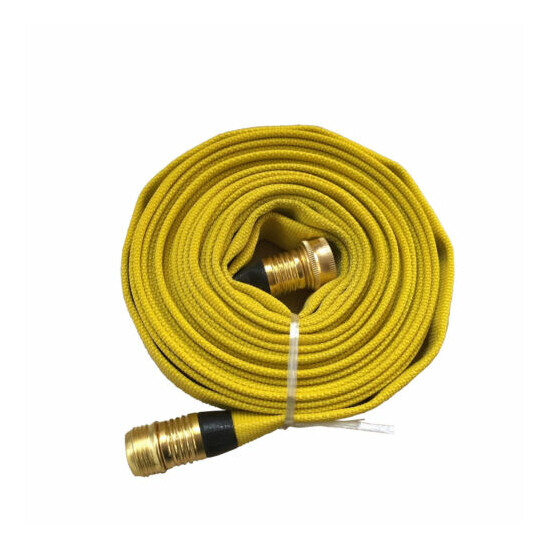 Forestry Grade Lay Flat Fire Hose with Garden Thread, YELLOW, 250 PSI Thumb {3}